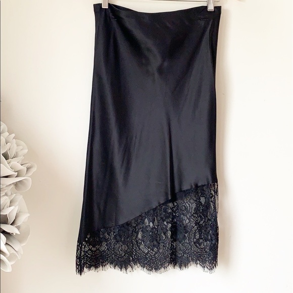 GENERATION LOVE Emerson Black Silk Lace Skirt M - Picture 3 of 11
